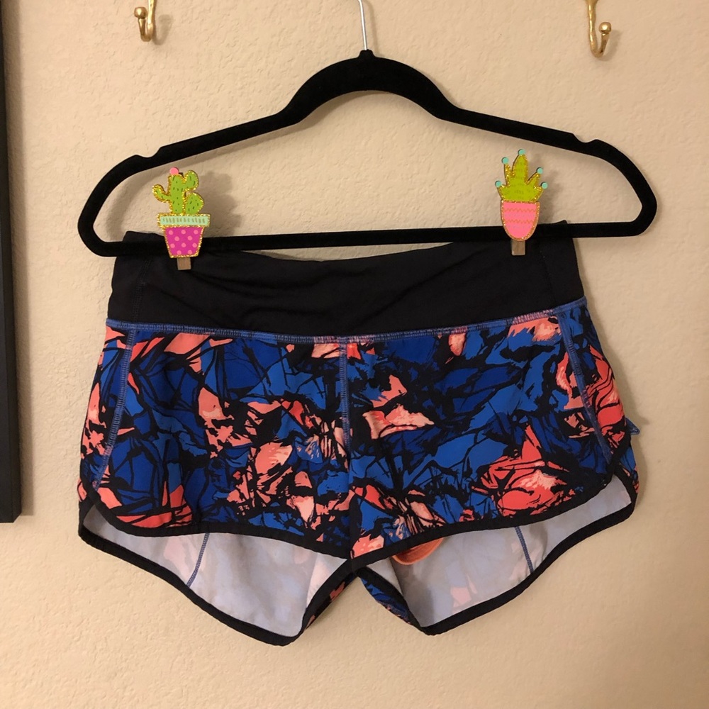 Lululemon Speed Short in Paint Storm Harbor Blue
